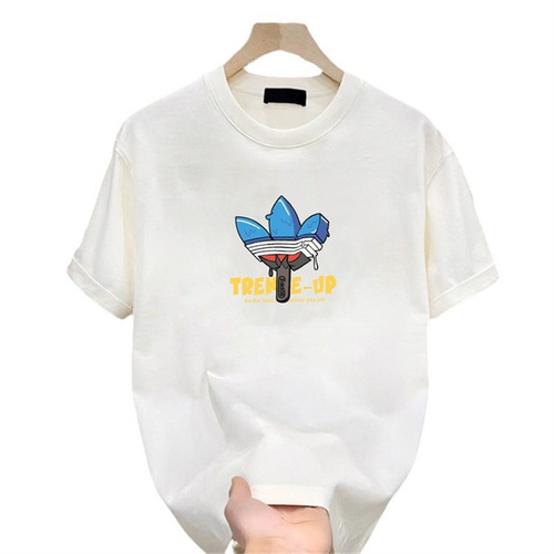 2024 Summer New Men's American Style Trendy Couple's Short Sleeve T-shirt Loose Casual Round Neck T-shirt