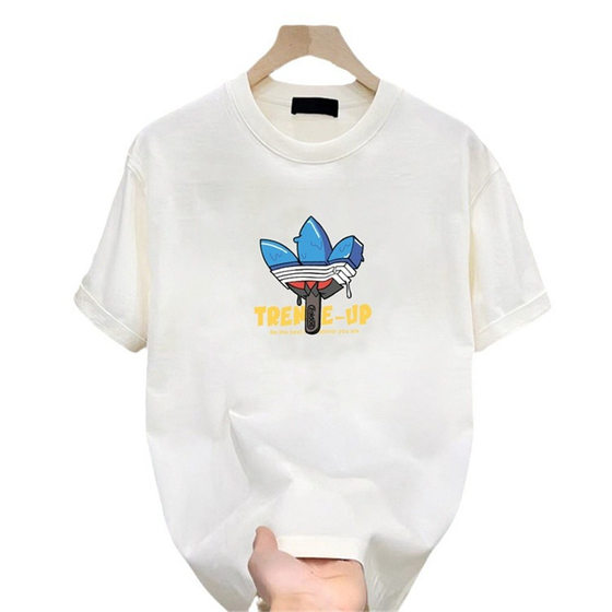 2024 Summer New Short-sleeved T-shirt Men's American Style Trendy Brand Couple's Half-sleeved Top Loose Casual Round Neck T-shirt