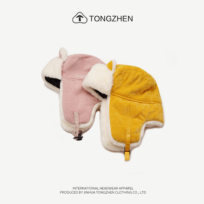 Women's Winter Plush Warm Lei Feng Cute Fox Ear Protection Korean Outdoor Net Red Hat_voghion.com
