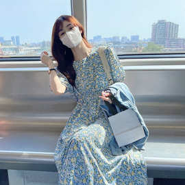 小清新泡泡袖碎花连衣裙女夏季2026新款法式初恋温柔风气质长裙子