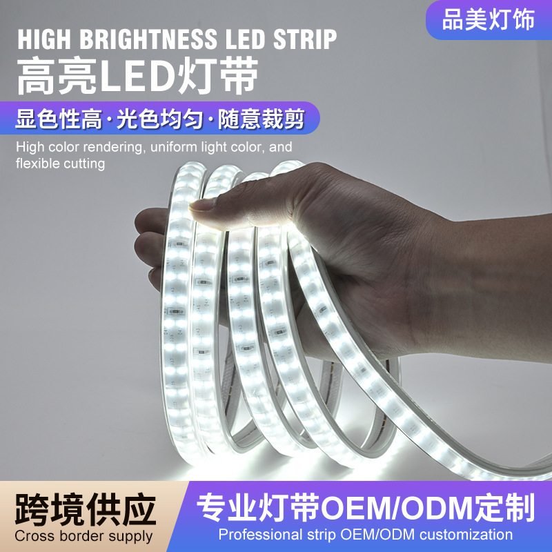 110V Led Strip Light with Dual Rows, High Brightness, Outdoor Waterproof, Threaded Head, for Engineering and Commercial Lighting, Ambiance Soft Light Strip 110V Led Strip Light with Dual Rows, High Brightness, Outdoor Waterproof, Threaded Head, for Engineering and Commercial Lighting, Ambiance Soft Light Strip