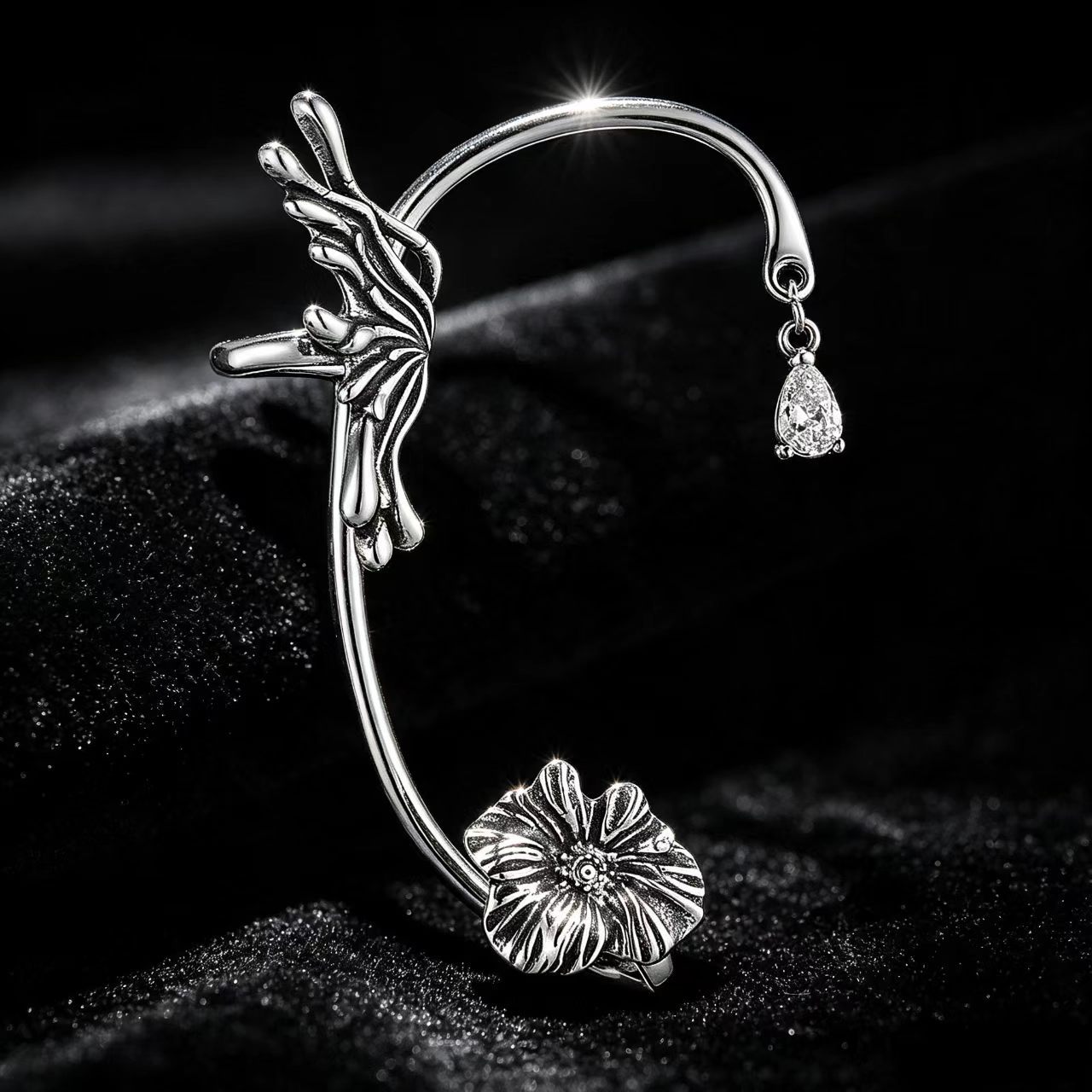 Cross-border bestseller butterfly flower earrings, vintage simple 2026 new fashionable earrings