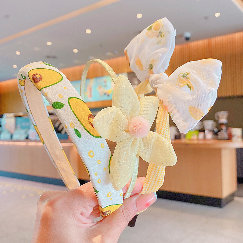 De tres piezas de los niños de la estrella Delu diadema niñas banda para el cabello las niñas no lastiman el cabello roto diadema antideslizante banda para el cabello Mujer