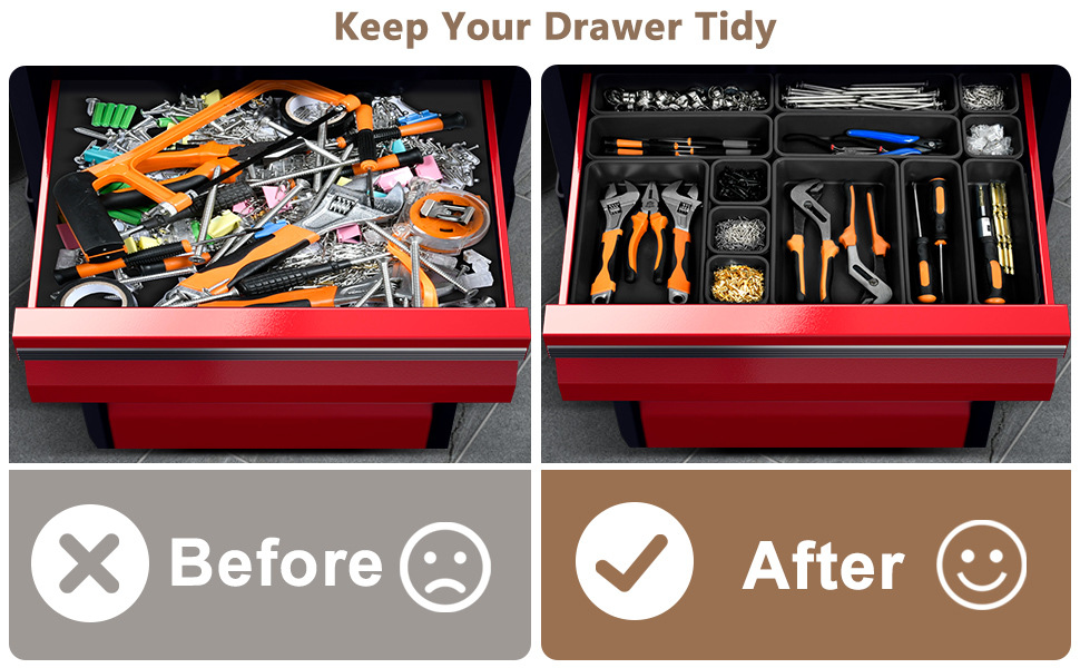 42-in-1 toolbox organizer tray divider suit, desktop drawer organizer, garage organizer
