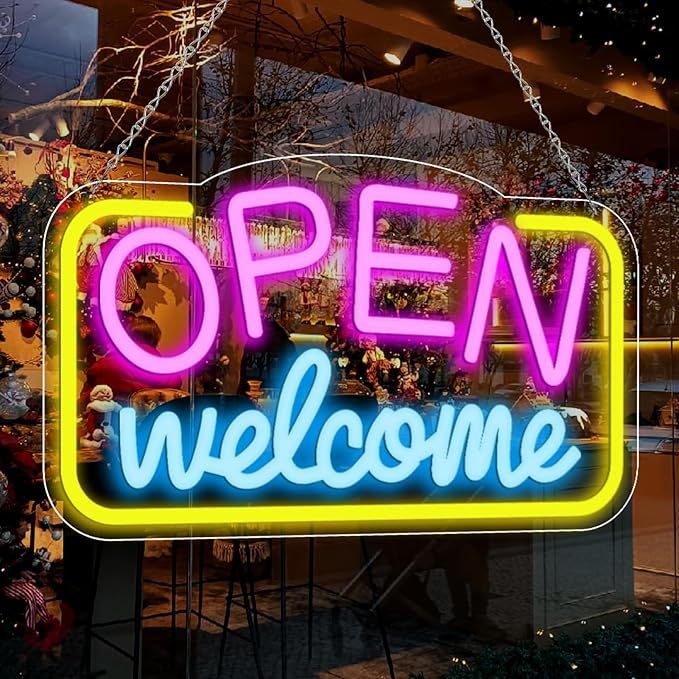 跨境open霓虹灯发光字营业中USB口亚克力LED酒吧造型霓虹灯牌工厂|undefined