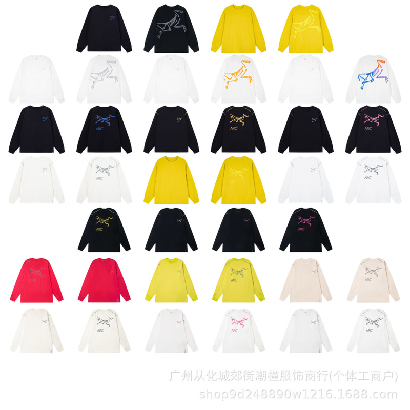 Cross-border 26ss high-end ARC Bird House premium printed autumn and winter popular couple's round-neck long-sleeve T-shirt, unisex Cross-border 26ss high-end ARC Bird House premium printed autumn and winter popular couple's round-neck long-sleeve T-shirt, unisex