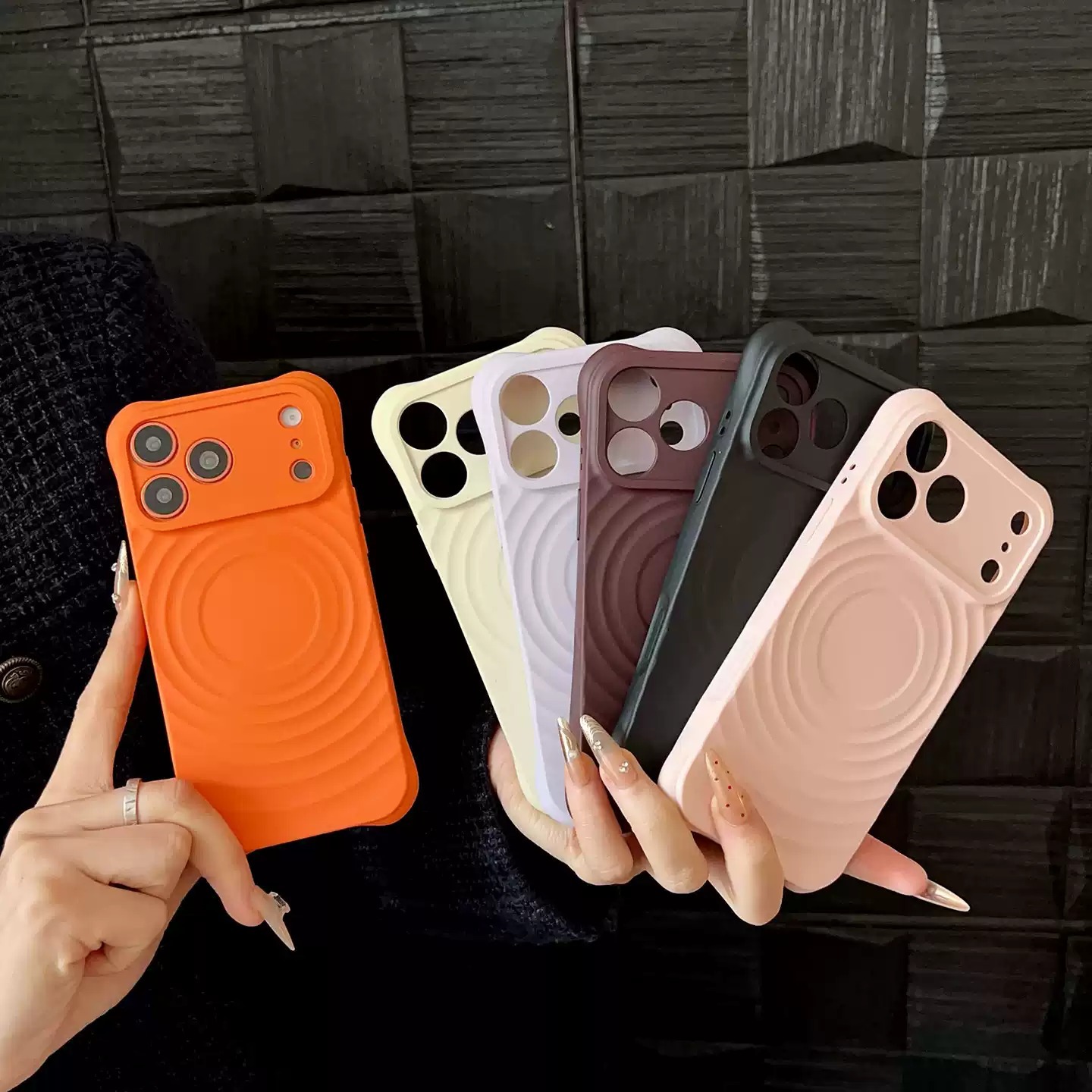 Wave-Pattern Magnetic Suction Case Suitable for Apple 17 Phone Case iPhone 16 Pro Max Silicone 15 Full Coverage 14 Premium 13 Women's 12
