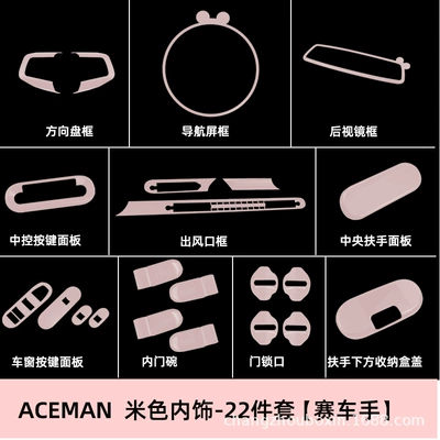 Special Pure Electric Car Bmw Car interior film - pure-electric-mini-j05-interior-22-piece-set-high-configuration-pink