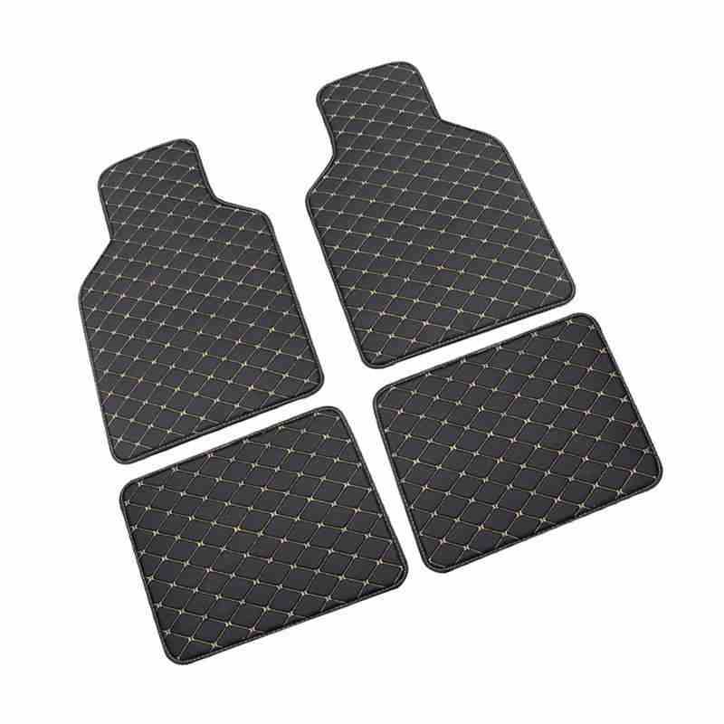 Car Floor Mats Leather Leather Silent Comfortable Environmentally Friendly Leather Carpet Universal Car Floor Mats Solid Color Wear-Resistant and Non-Slip