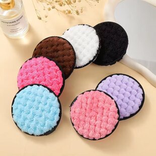Hot Selling Pineapple Pattern Lazy Makeup Remover Puff Round Washable Double-Sided Cleaning Puff Makeup Remover Pad Face Wash Puff Wholesale