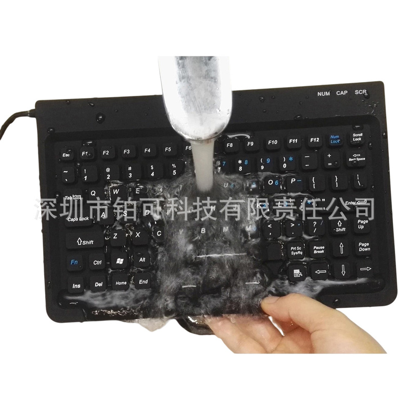 Oil-Proof and Waterproof German Industrial Keyboard with Mouse Knob Small American Industrial Keyboard Washable and Sterilizable