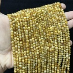 天然金虎眼石散珠子半成品项链手串diy饰品配件材料圆珠现货批发