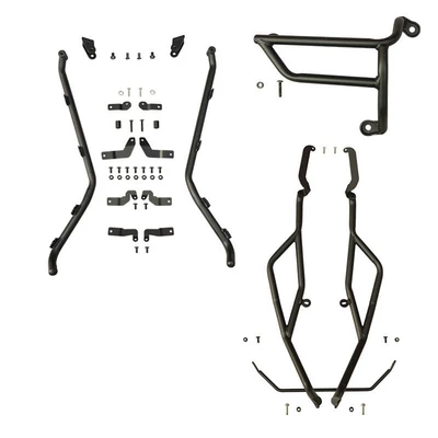 anti-fall and anti-collision protection bars, and – Motorcycle bumper - black-carbon-steel-spotlight-style-front-bumper-rear-bumper-exhaust-bar