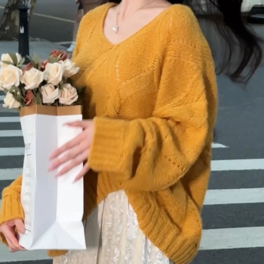 24 invierno Puyuan hermoso pequeño conjunto de principios de otoño 2024 nuevo suéter de viento perezoso camisa y media
