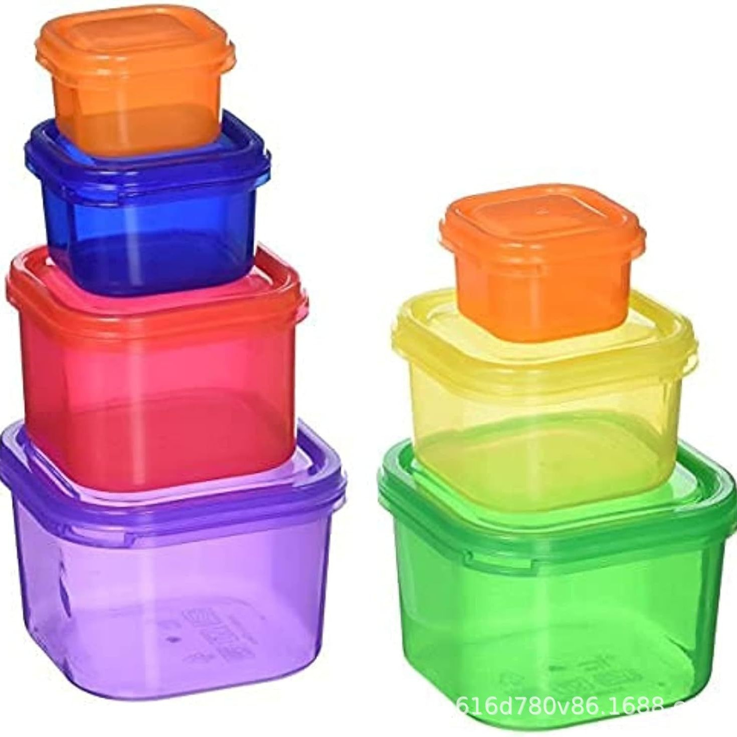 FFF62 - 7 mini caja de preservación cuadrada, paquete de medición de alimentos, plan de pérdida de grasa, caja de alimentos de nutrición