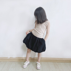 ANKRT 日系親子裝夏季女童重工可愛南瓜兒童休閒燈籠裙洋裝半身裙