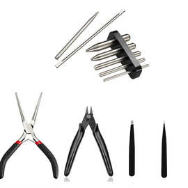 11件金属模型 DIY工具套装 弯曲 3D金属拼图组件珠宝钳子一套