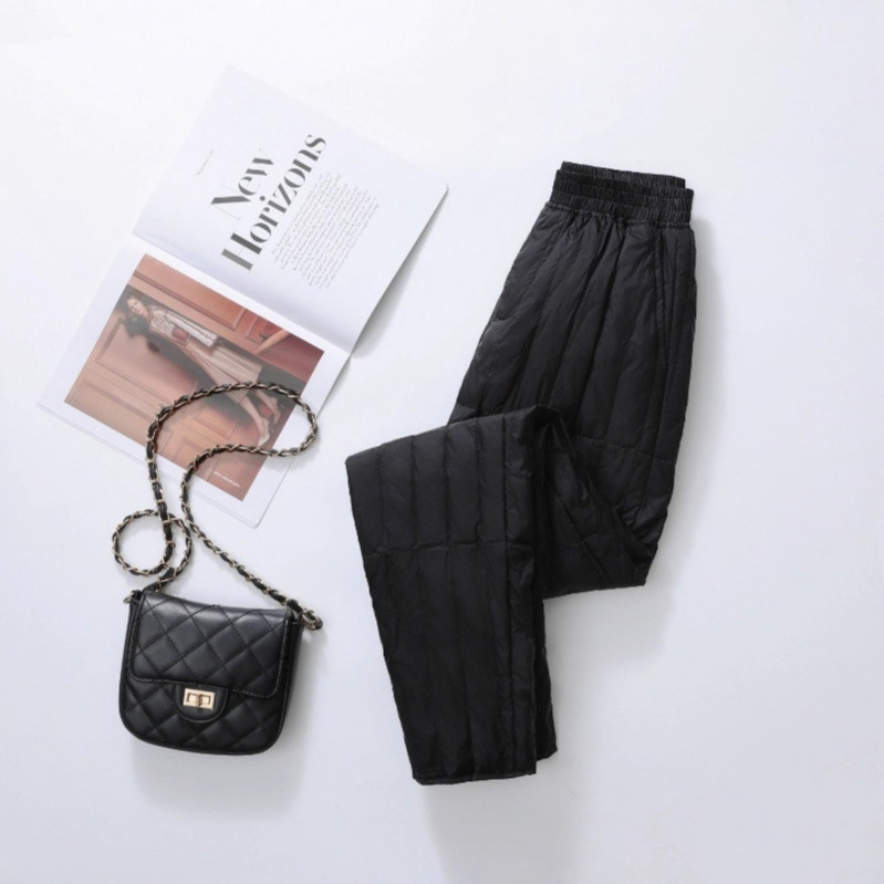 Pantalones de pluma de hombre de mediana edad, pantalones blancos de invierno grandes, ropa interior de invierno gruesa, delgada y caliente, larga image 6