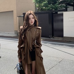英伦风垂感宽松显瘦风衣外套女小个子休闲2025新款秋装气质大衣