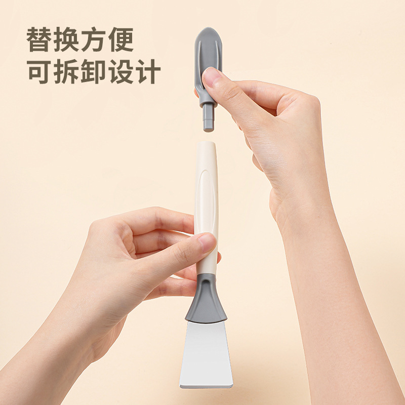 Cocina de gas cepillo de limpieza cocina cepillo de cocina 3 en 1 cepillo de hendidura de chimenea cepillo de alambre de acero cuchilla multifuncional