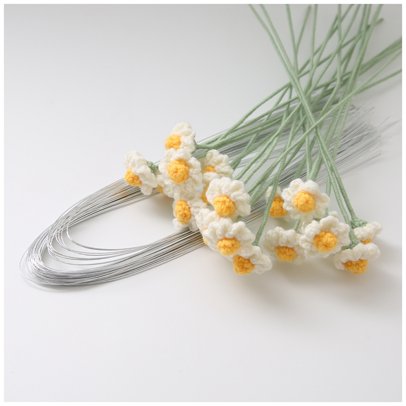洋甘菊定 制花杆花束配件毛线手工编织小雏菊永生花绒线diy材料包