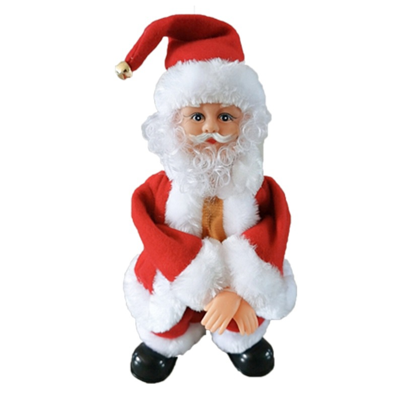 Venta al por mayor nueva música navideña bailando ancianos muñeca eléctrica de Papá Noel adornos navideños decoración suministro transfronterizo