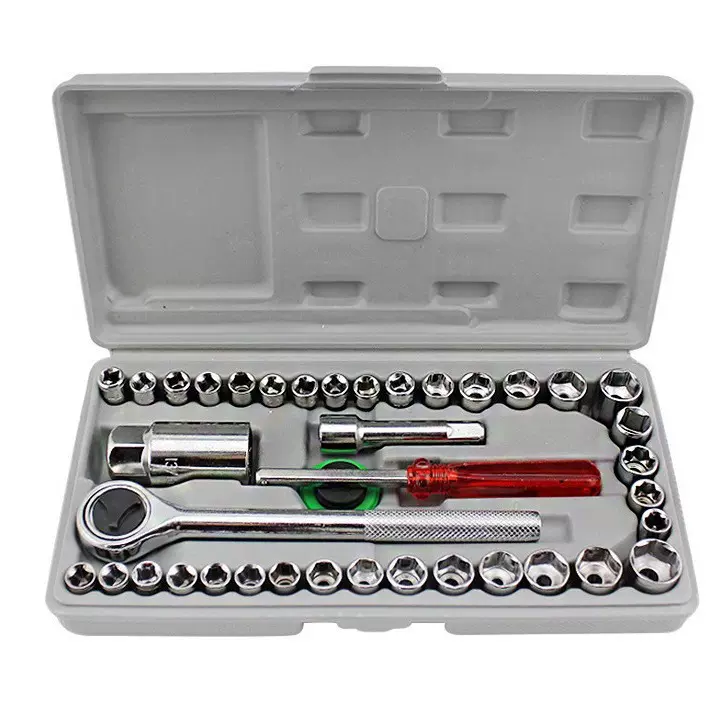 汽车用品 车载工具箱 40件套 套筒扳手组套 手动组合维修工具套装