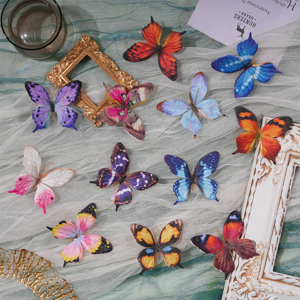 Simulated Small Butterfly Handmade Hairpin DIY Garland Hair Accessories Wedding Retro Corsage Photography Props Fake Flowers Wholesale