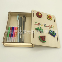 木板激光切割加工 镂空图案工艺品 3D立体拼图 激光雕刻木片