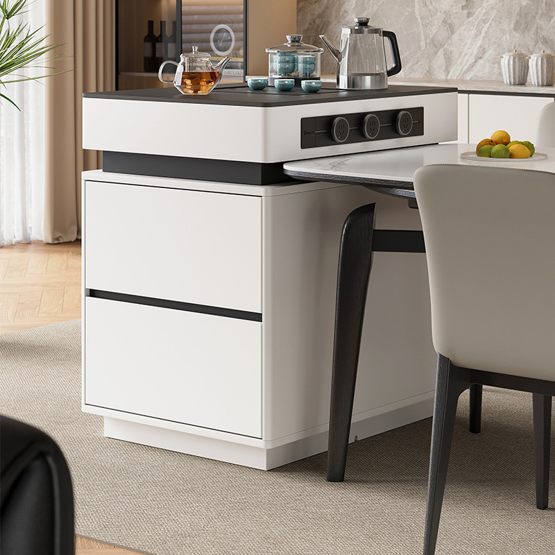 Island Cabinet Can Be Moved Separately for Small Apartments, Inverted Table Dining Table, Integrated Kitchen Guide Table Cabinet, Rock Slab Center Guide Table Dining E18