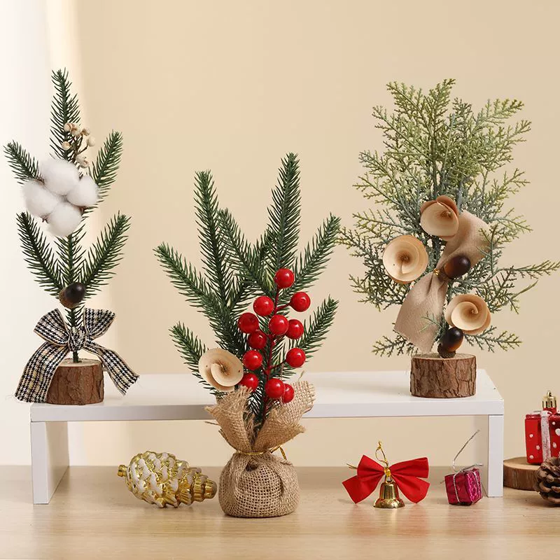 Рождественская сцена макет маленький ins настольный офис мини-симулятор маленькой рождественской елки украшения подарочные украшения