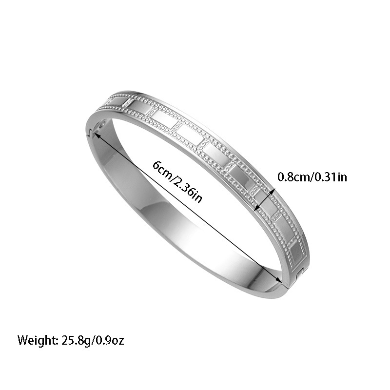 Holiday, Daily Occasion Titanium Steel Material Simple Style Classic Style Geometric Titanium Steel Bangle In Bulk