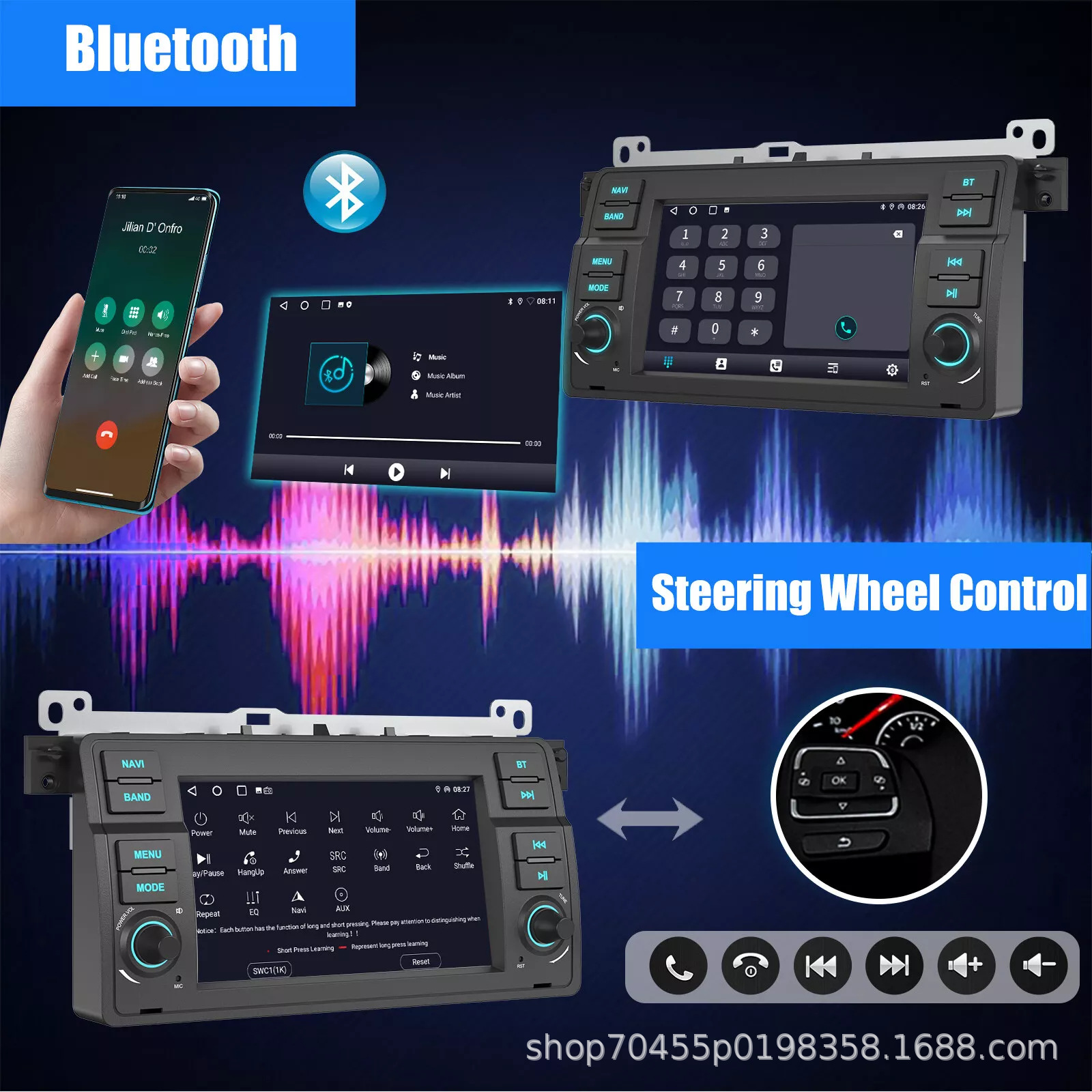 Suitable for 98~06 BMW E46 large screen carplay car Android GPS navigation reversing image all-in-one machine