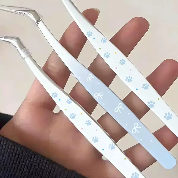False eyelash tweezers, cute DIY tools for handmade projects, guka material book, sticker clips, precision curved tip
