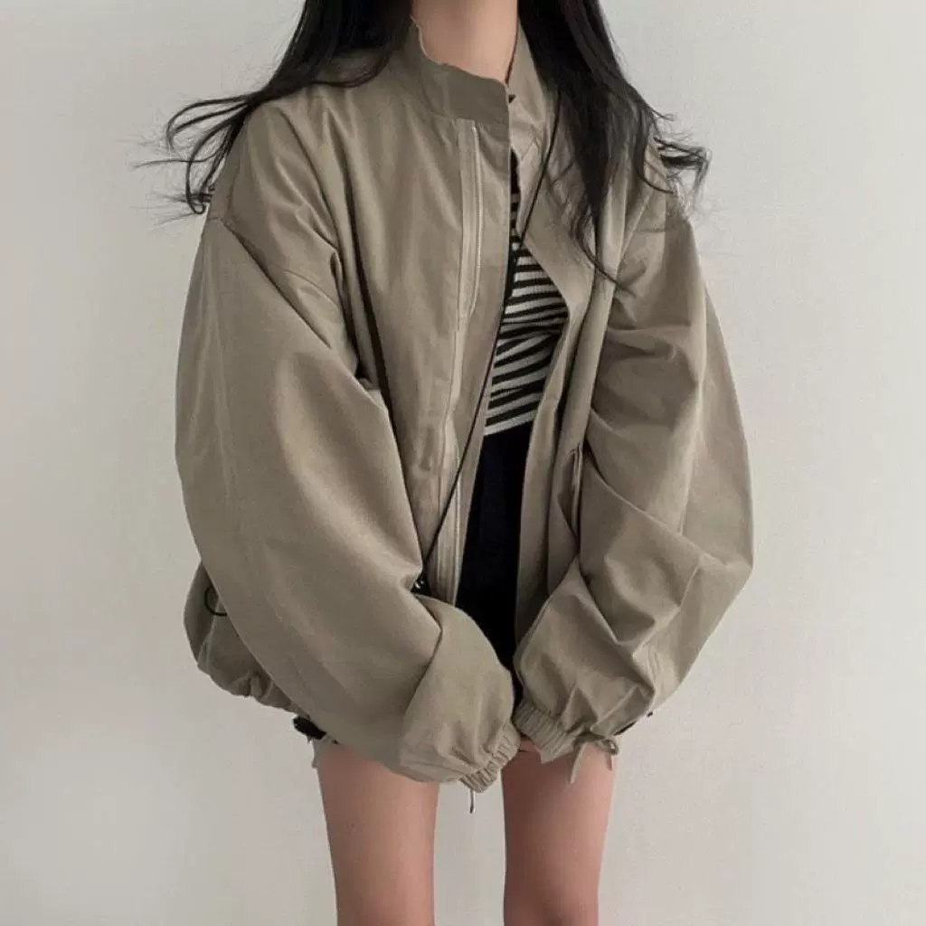 2024 Новый осенний тонкий новый корейский свободный бейсбольный костюм BF сюртук повседневное пальто ученицы s прилив