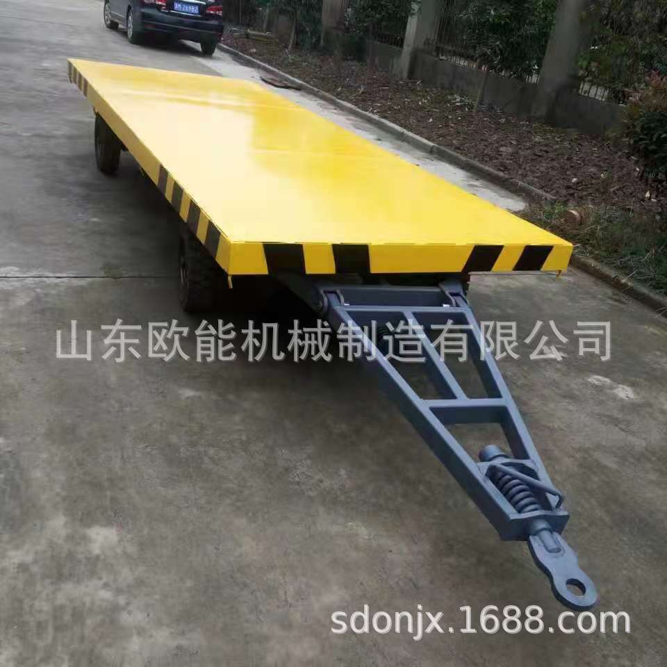重型平板拖车 定厂区转运车 拖拉机运输车 加厚钢板工具车