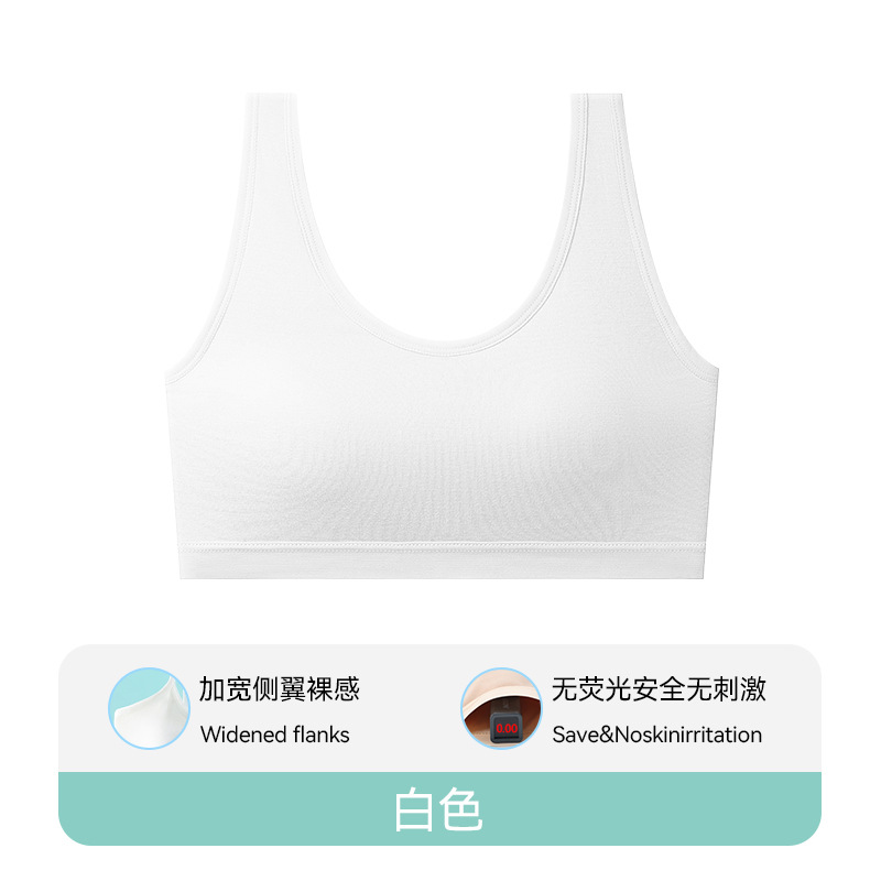 Bra de niñas, niñas adolescentes, camiseta de segundo movimiento, chaleco pequeño, período de desarrollo sin anillo de acero, ropa interior anti-bumps