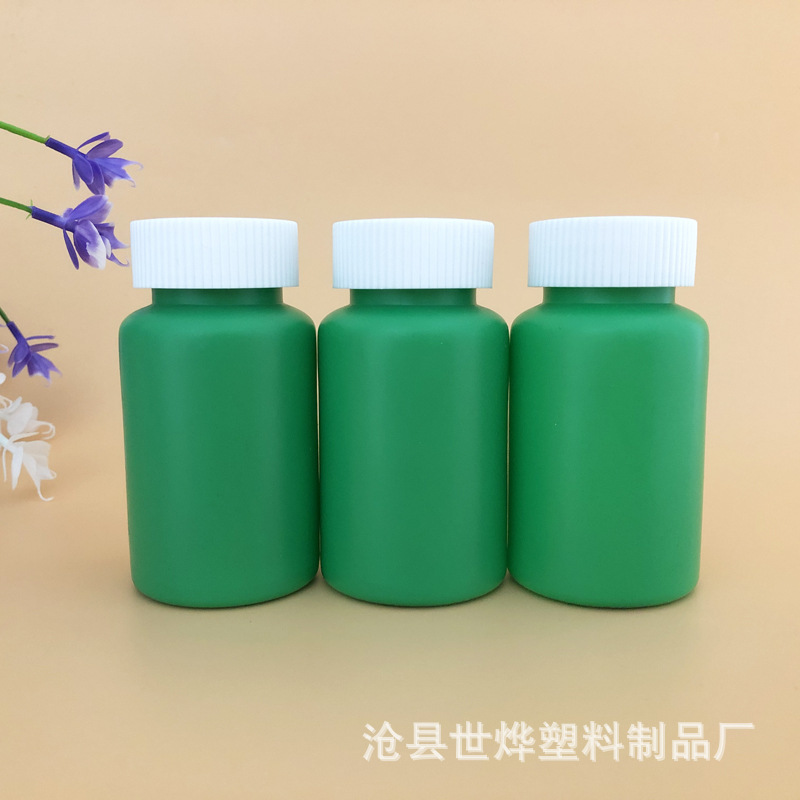 厂家现货150毫升压旋盖塑料瓶保险盖液体塑料瓶绿色PE塑料包装瓶