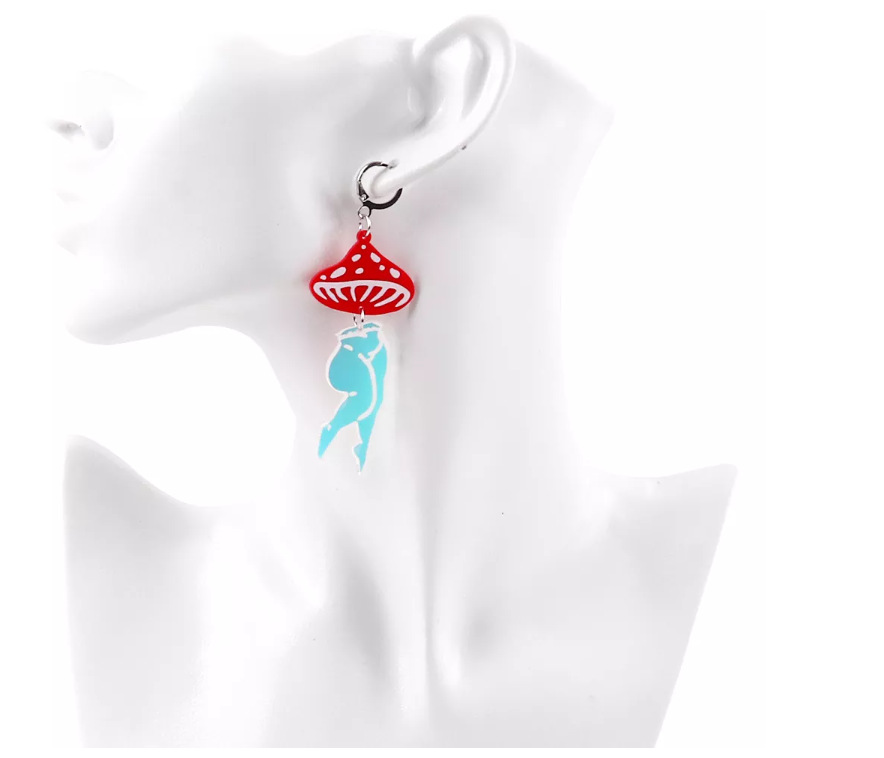 1 Pair Funny Mushroom Arylic Drop Earrings display picture 1