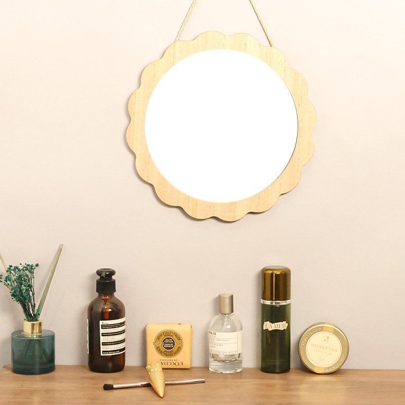 Wall-Mounted Bathroom Mirror with Holes for Installation, Round Bathroom Mirror for Toilet, Tabletop Vanity Mirror, Hanging Mirror