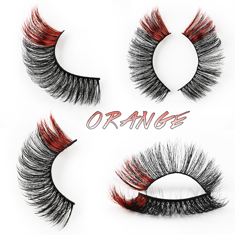 New Colorful Three Dimensional Natural Thick Long False Eyelashes 1 Pair display picture 4