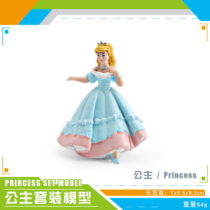 Simulación transfronteriza cuento de hadas modelo de muñeca rompecabezas PVC sólido princesa reina decoración de personajes juguetes