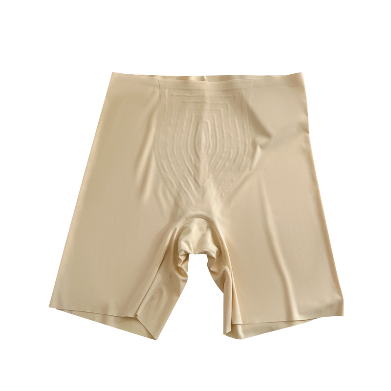 Calzoncillos bóxer para mujer de verano, seda de hielo para mujer, cintura alta sin costuras, talla grande, abdomen, pantalones de seguridad de cuatro esquinas dos en uno, delgados