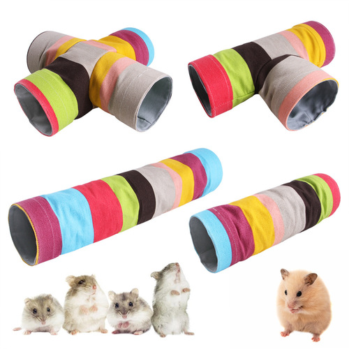 Manufacturer wholesale small pet toys rainbow hamster nest squirrel pet drilling hole fun passage tunnel