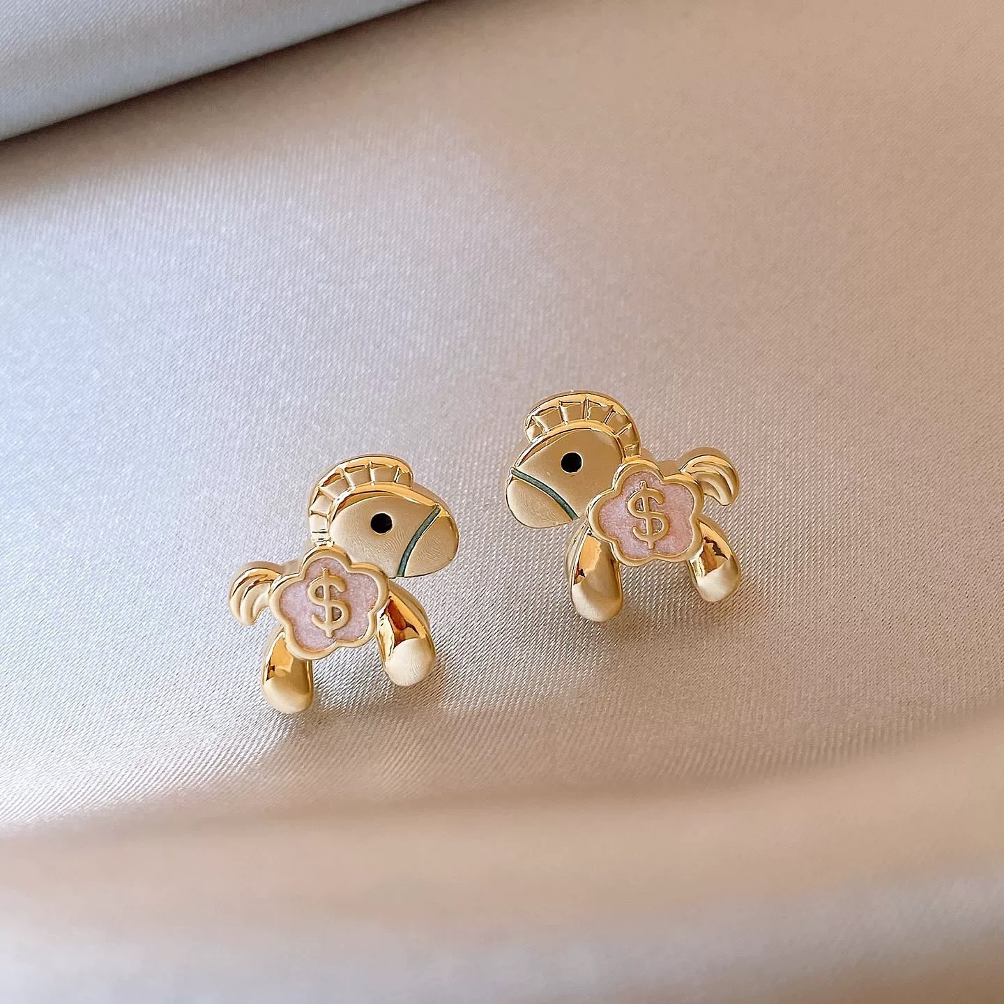 87 # Instant money pony stud earrings