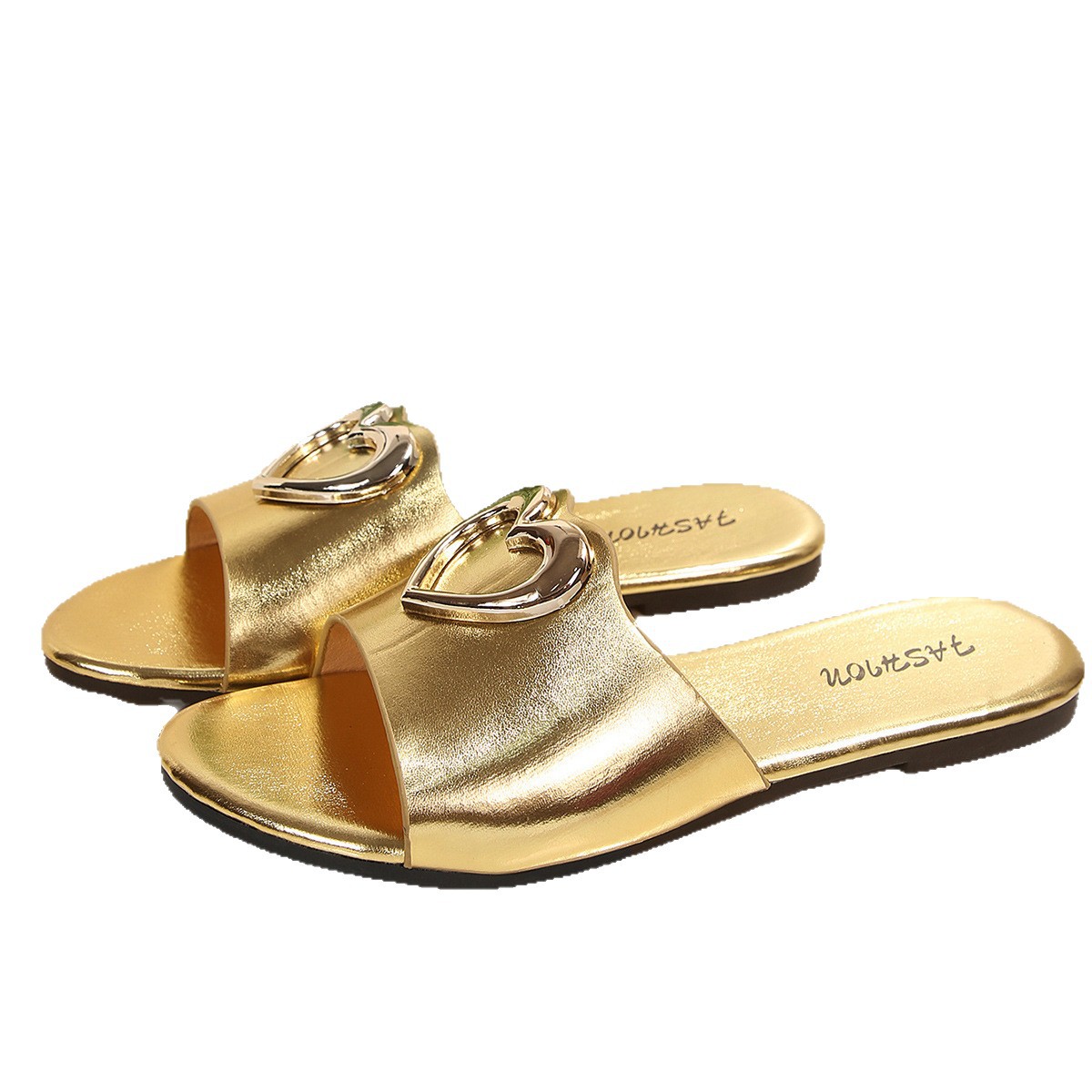 Sandalias Planas para Mujer de Cuero Sintético con Decoración Metálica para Uso Casual image 5