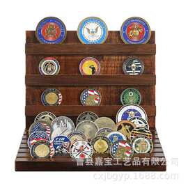 跨境木质勋章收纳架桌面徽章奖牌收藏架游戏纪念币挑战币展示架