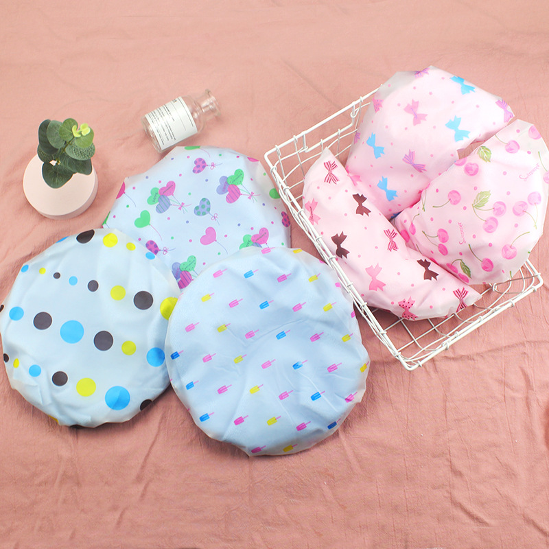 Yade Sheng 9903 Double-layer Thick Adult Shower Cap Waterproof Bath Head Cover Hair Mask Quick Dry Shower Cap