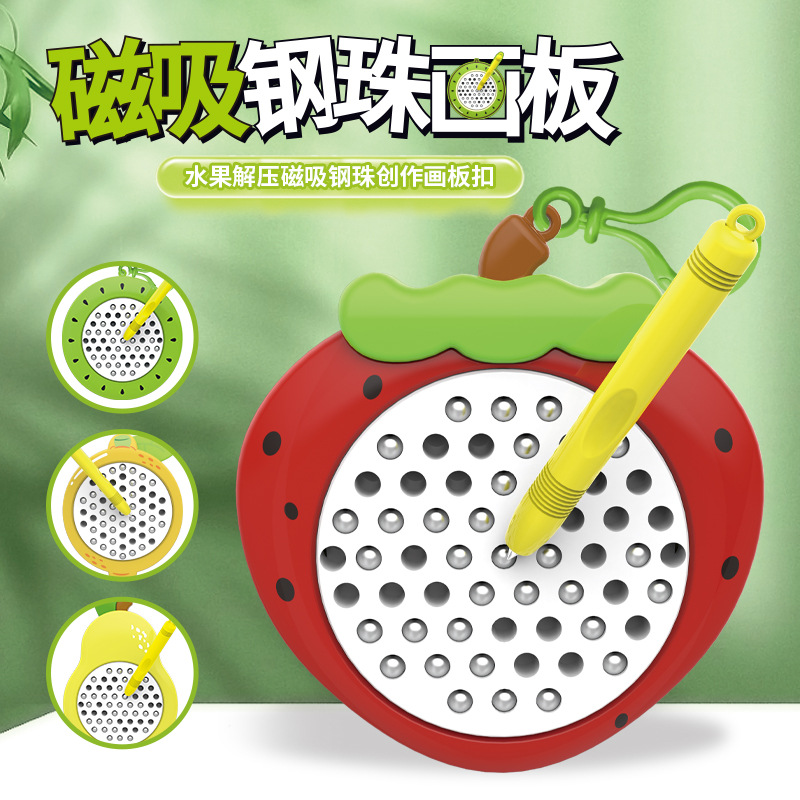 Animales pequeños creativos, frutas, bolas de acero magnéticas, tablero de dibujo, llavero, colgante para estudiantes, juguetes divertidos y prácticos, regalos al por mayor