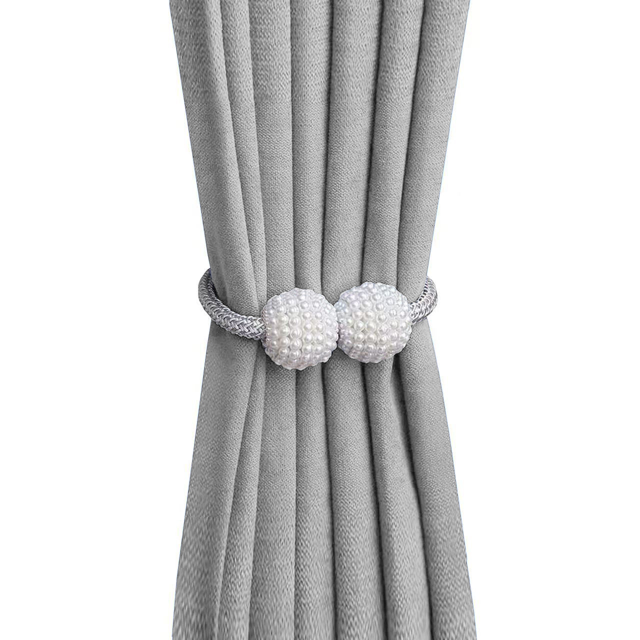 Un par de correas de cortina, hebilla de cortina, hebilla de anillo, cordón de almacenamiento de cortina, cordón sin perforaciones de perlas magnéticas